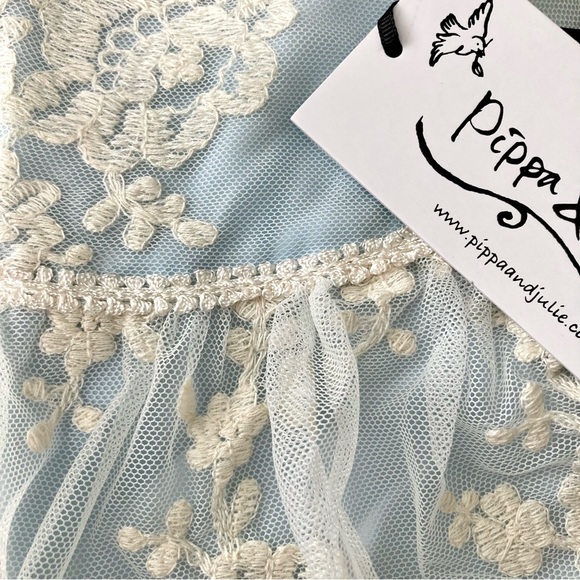 🚫SOLD Pippa & Julie NWT Lace Dress blue, flowers,baby/toddler 12 months - Picture 6 of 12